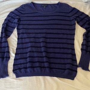 Banana Republic Blue With Navy Stripes Long Sleeve Women’s Sweater Size Medium
